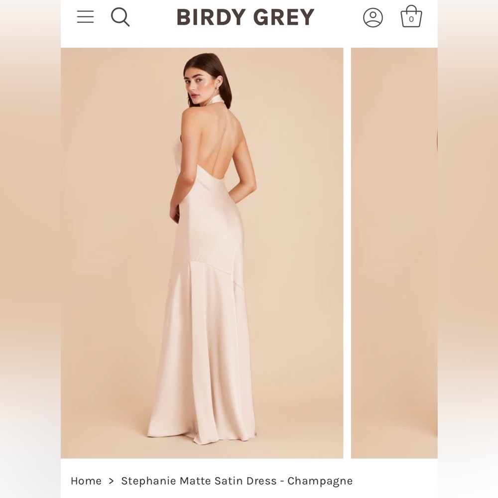Birdy Grey Champagne Satin Bridesmaids Dress - Picture 2 of 6